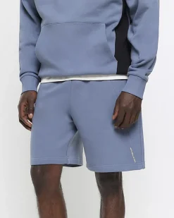River Island regular fit elasticated shorts Blue New