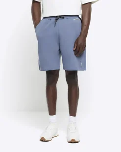 River Island regular fit elasticated shorts Blue New