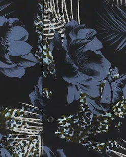 River Island regular fit floral short sleeve shirt Blue Online