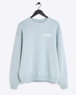 River Island regular fit graphic sweatshirt Blue Online