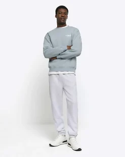 River Island regular fit graphic sweatshirt Blue Online