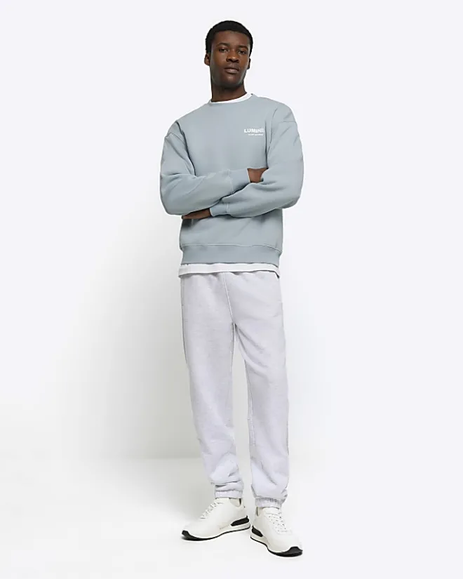 River Island regular fit graphic sweatshirt Blue Online
