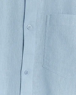 River Island regular fit linen blend shirt Blue Clearance