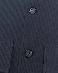 River Island regular fit plisse Harrington jacket Blue New
