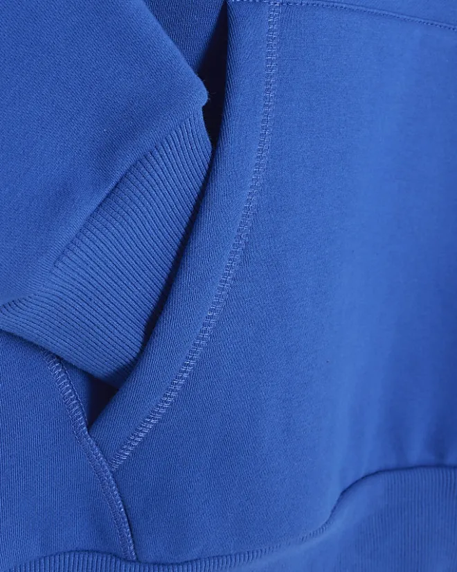 River Island regular fit script graphic hoodie Blue Fashion