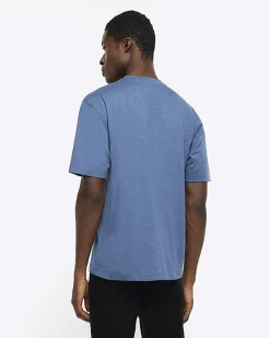 River Island regular fit t-shirt Blue Online