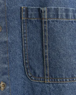River Island regular fit utility denim shirt Blue Online