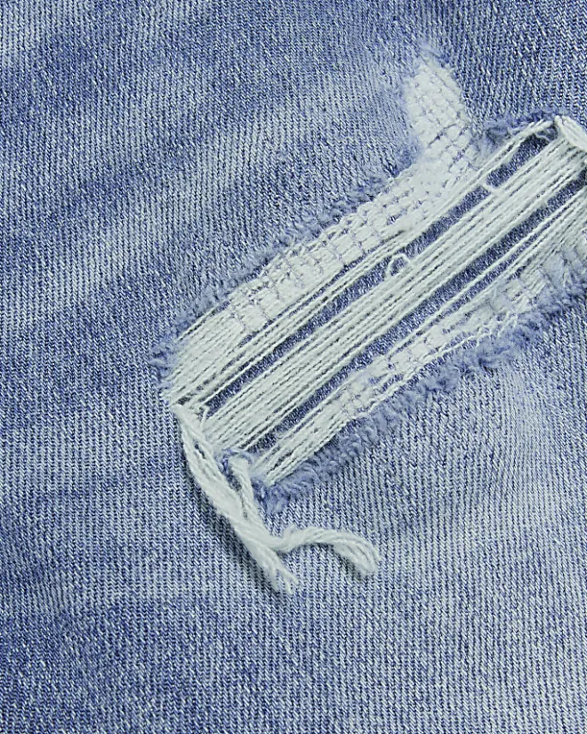 River Island ripped high waisted skinny jeans Blue Sale