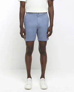 River Island skinny fit chino shorts Blue Discount
