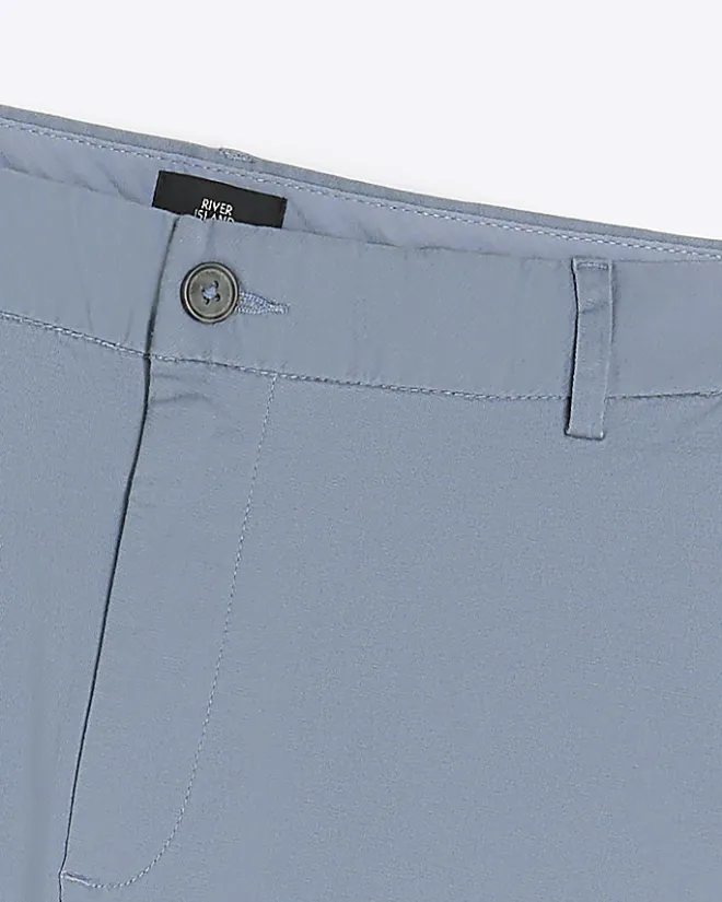 River Island skinny fit chino shorts Blue Discount