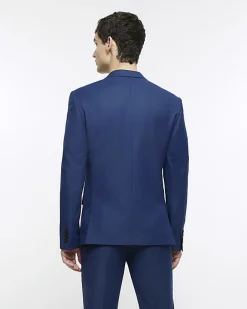 River Island skinny fit suit jacket Blue Best