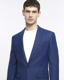 River Island skinny fit suit jacket Blue Best