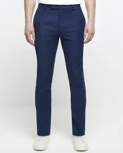 River Island skinny fit suit trousers Blue Online