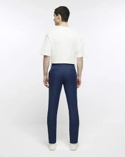 River Island skinny fit suit trousers Blue Online