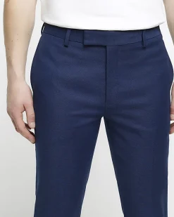 River Island skinny fit suit trousers Blue Online