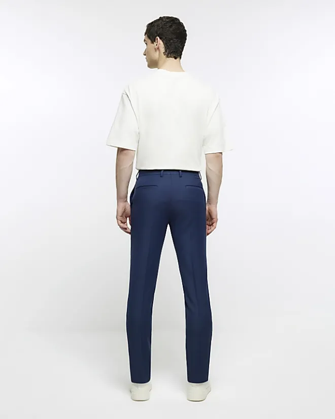 River Island skinny fit suit trousers Blue Online