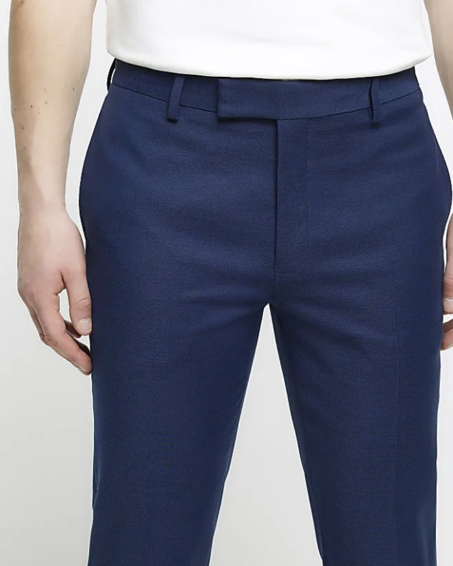 River Island skinny fit suit trousers Blue Online