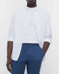 River Island slim fit casual chino trousers Blue Best