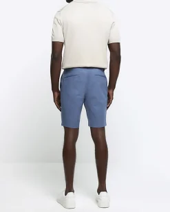 River Island slim fit chino shorts Blue Online