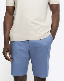 River Island slim fit chino shorts Blue Online