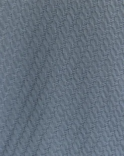 River Island slim fit diagonal stitch half zip jumper Blue Hot