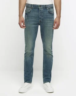 River Island slim fit faded jeans Blue Discount