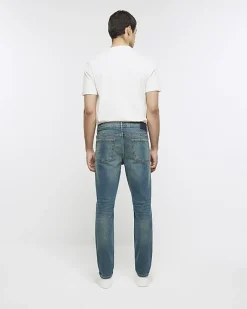 River Island slim fit faded jeans Blue Discount