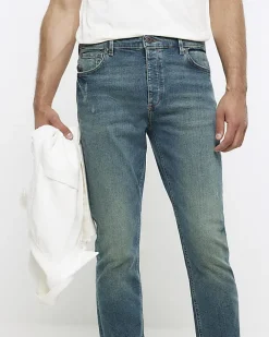 River Island slim fit faded jeans Blue Discount
