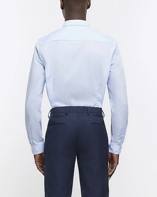 River Island slim fit multipack of 5 smart shirts Blue Discount