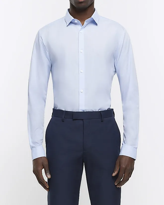 River Island slim fit multipack of 5 smart shirts Blue Discount