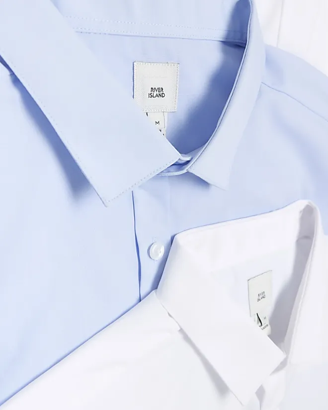 River Island slim fit multipack of 5 smart shirts Blue Discount