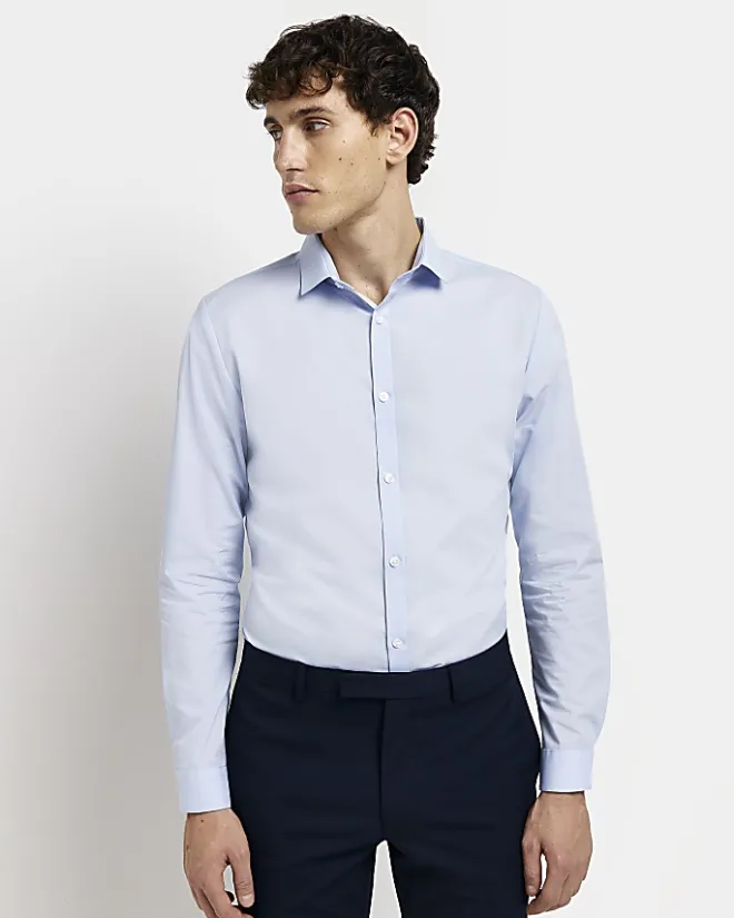River Island slim fit smart shirt multipack Blue Discount