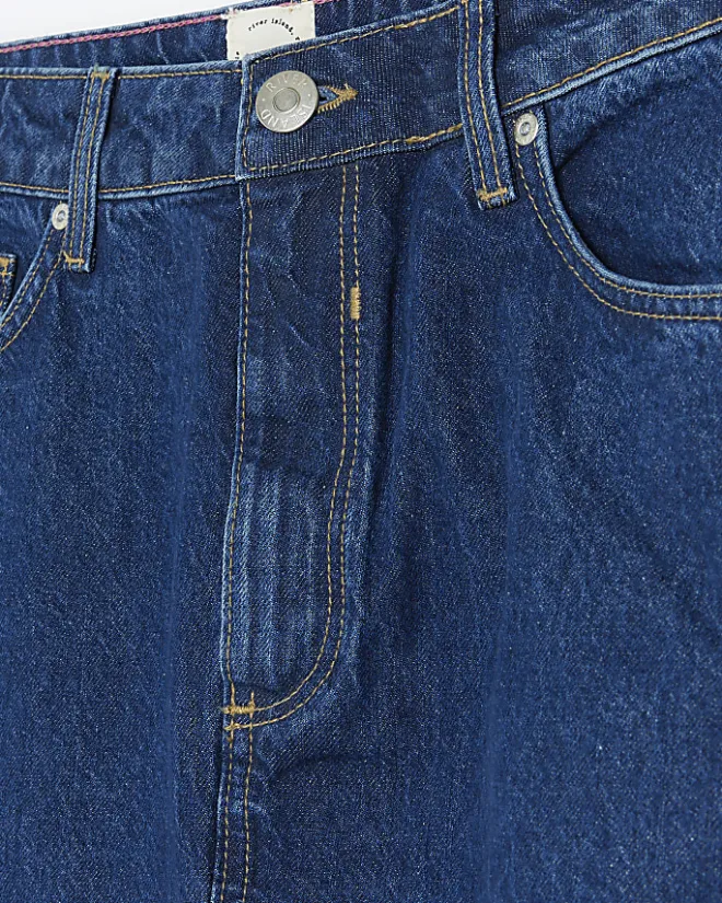 River Island split hem denim maxi skirt Blue Best