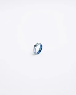 River Island stainless steel cross ring Blue Hot