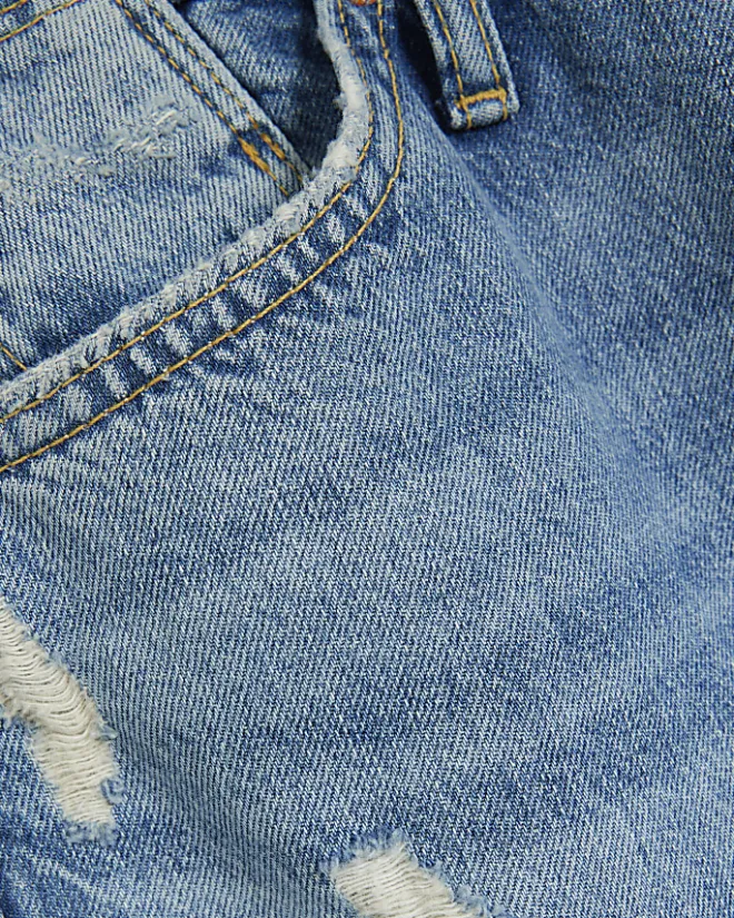 River Island stove pipe straight ripped jeans Blue New