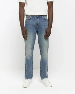 River Island straight fit faded jeans Blue Fashion