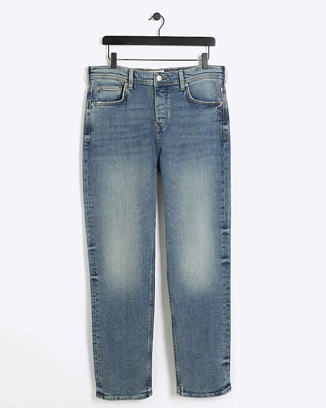 River Island straight fit faded jeans Blue Fashion