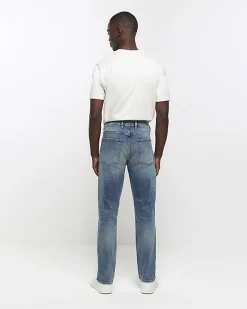 River Island straight fit faded jeans Blue Fashion