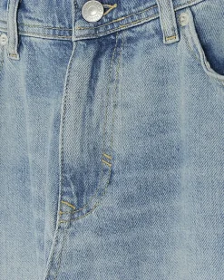 River Island straight fit raw hem denim shorts Blue Clearance