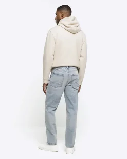 River Island straight fit ripped jeans Blue Discount
