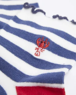 River Island stripe embroidered ankle socks Blue Fashion