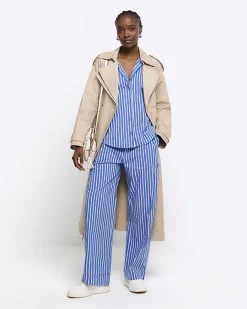 River Island stripe long sleeve shirt Blue Best
