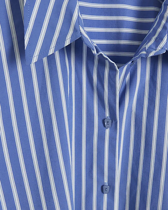 River Island stripe long sleeve shirt Blue Best