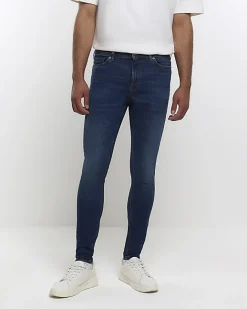 River Island super skinny fit spray on jeans Blue Outlet