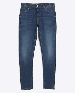 River Island super skinny fit spray on jeans Blue Outlet