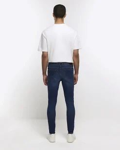 River Island super skinny fit spray on jeans Blue Outlet