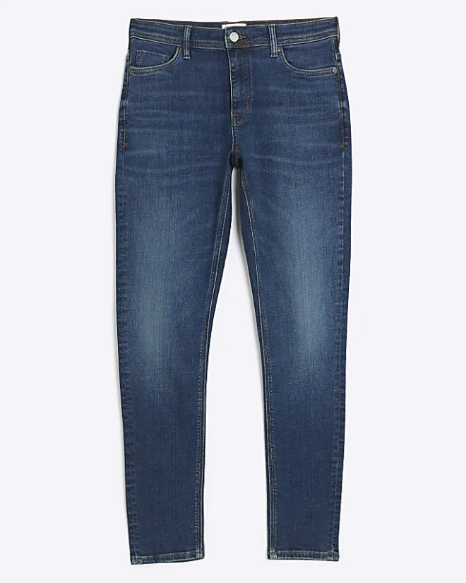 River Island super skinny fit spray on jeans Blue Outlet