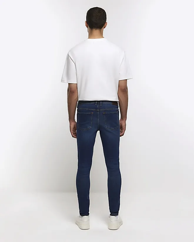 River Island super skinny fit spray on jeans Blue Outlet