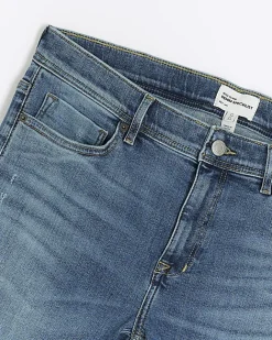 River Island super skinny spray on washed jeans Blue Online