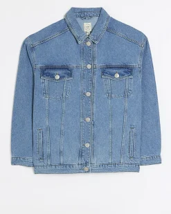 River Island trucker denim jacket Blue Discount